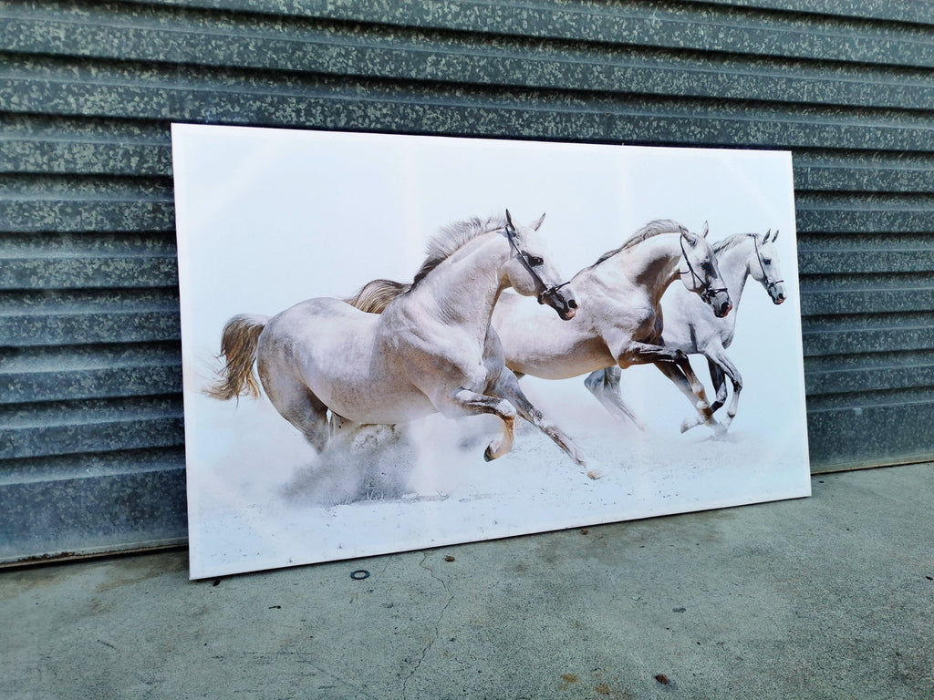 Pine Stretched  Framed 1 Panel - Finished Products - Horses