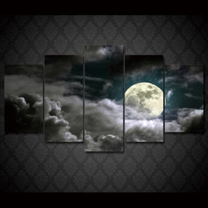 Framed 5 Panels - Moon