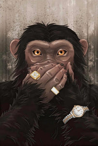 Framed 3 Panels - Banksy - Funny Monkey