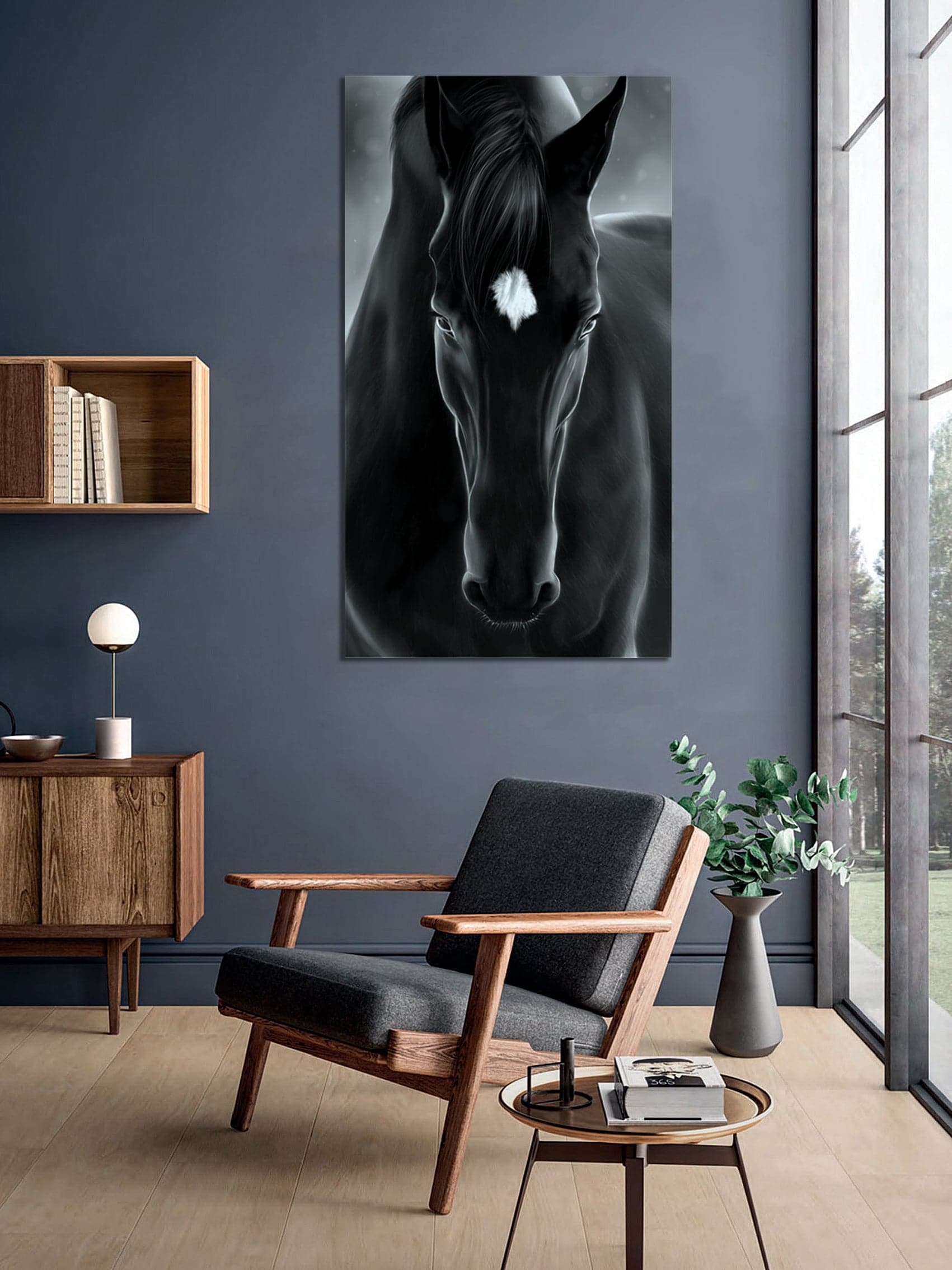 Pine Stretched  Framed 1 Panel - Horse