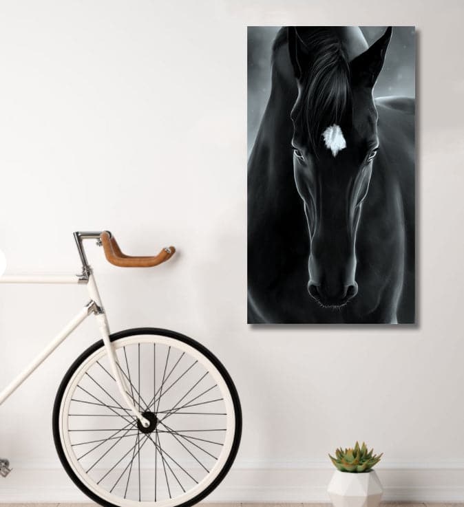 Pine Stretched  Framed 1 Panel - Horse