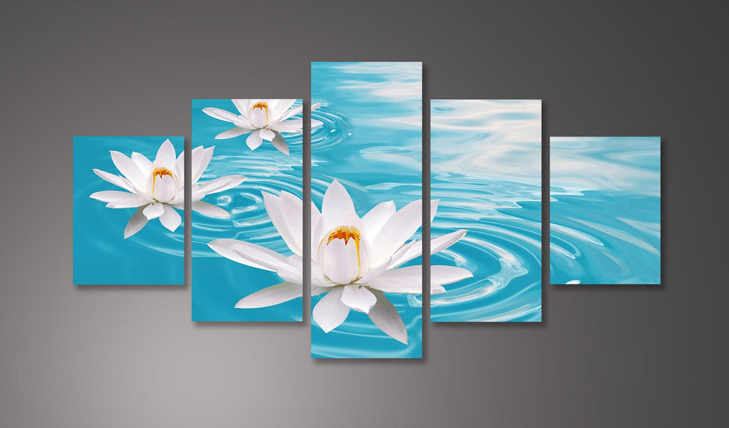 Framed 5 Panels - Lotus