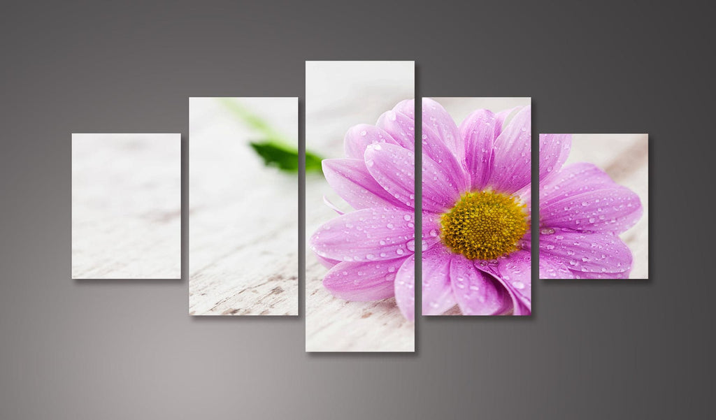 Pine Stretched  Framed 5 Panels - Flower