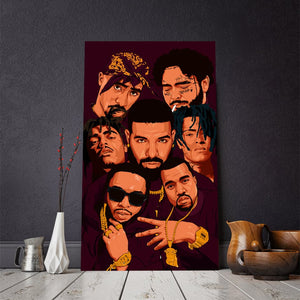 Pine Stretched  Framed 1 Panel - Rap Star