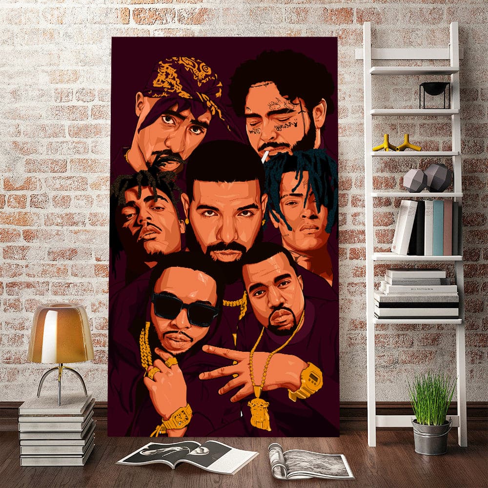 Pine Stretched  Framed 1 Panel - Rap Star