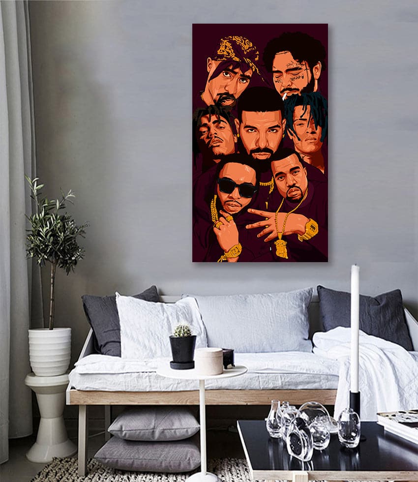 Pine Stretched  Framed 1 Panel - Rap Star