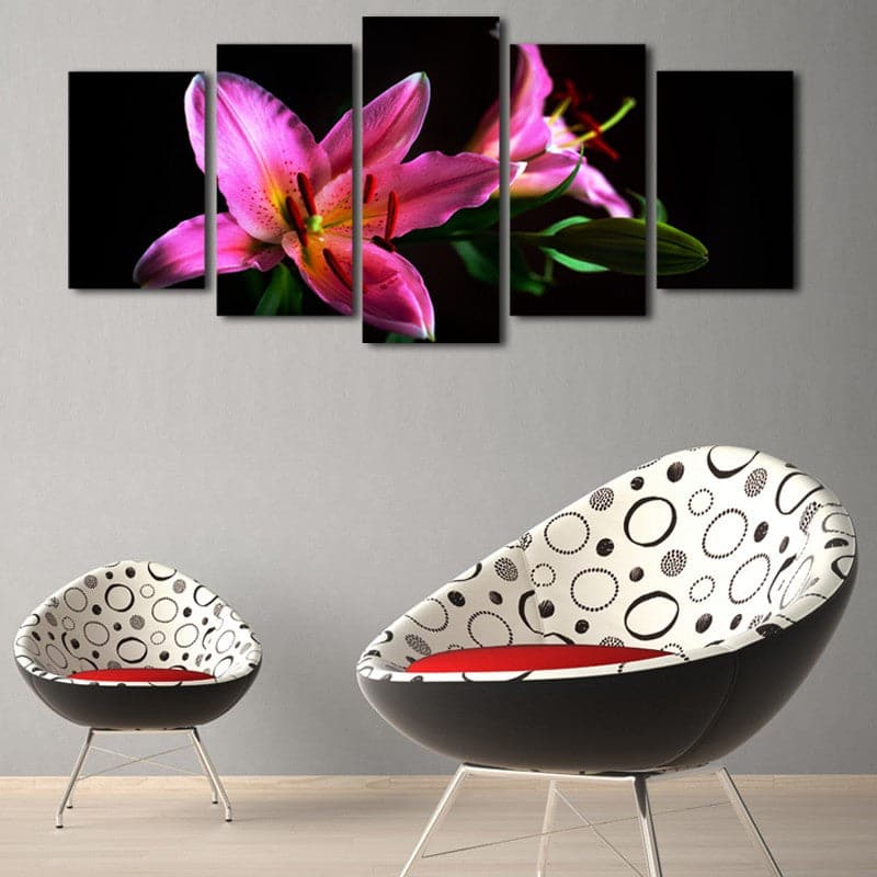 Framed 5 Panels - Flower