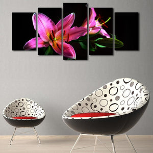 Framed 5 Panels - Flower