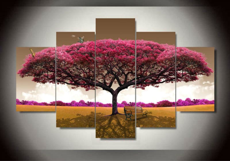 Framed 5 Panels - Tree