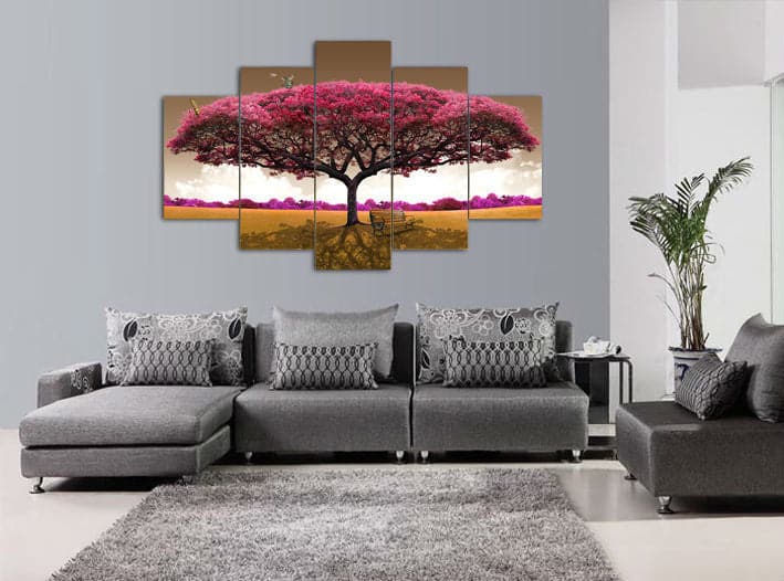 Framed 5 Panels - Tree