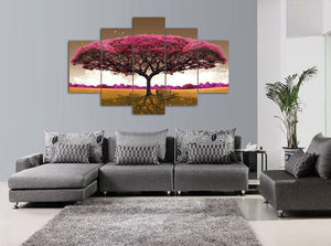 Framed 5 Panels - Tree