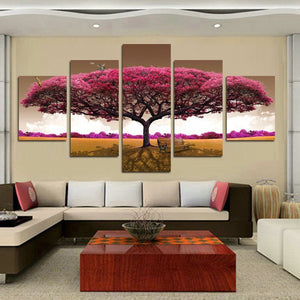 Framed 5 Panels - Tree