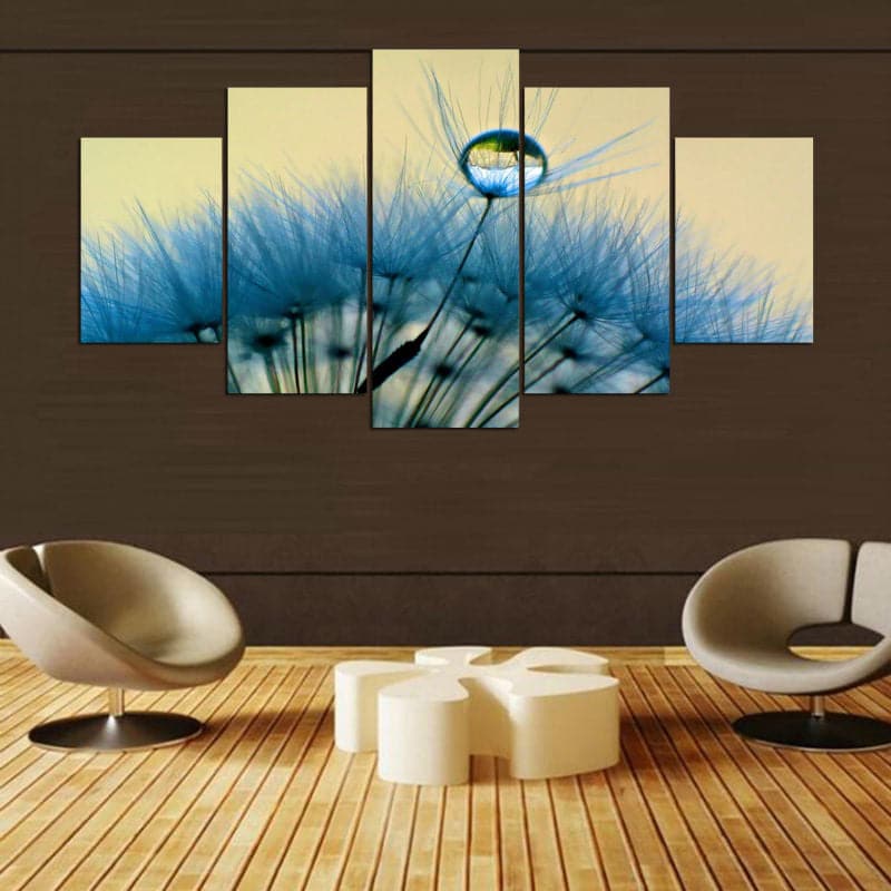 Framed 5 Panels - Dandelion