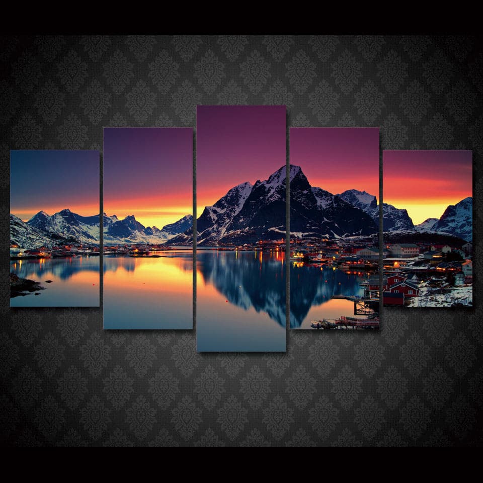 Pine Stretched  Framed 5 Panels - Landscape