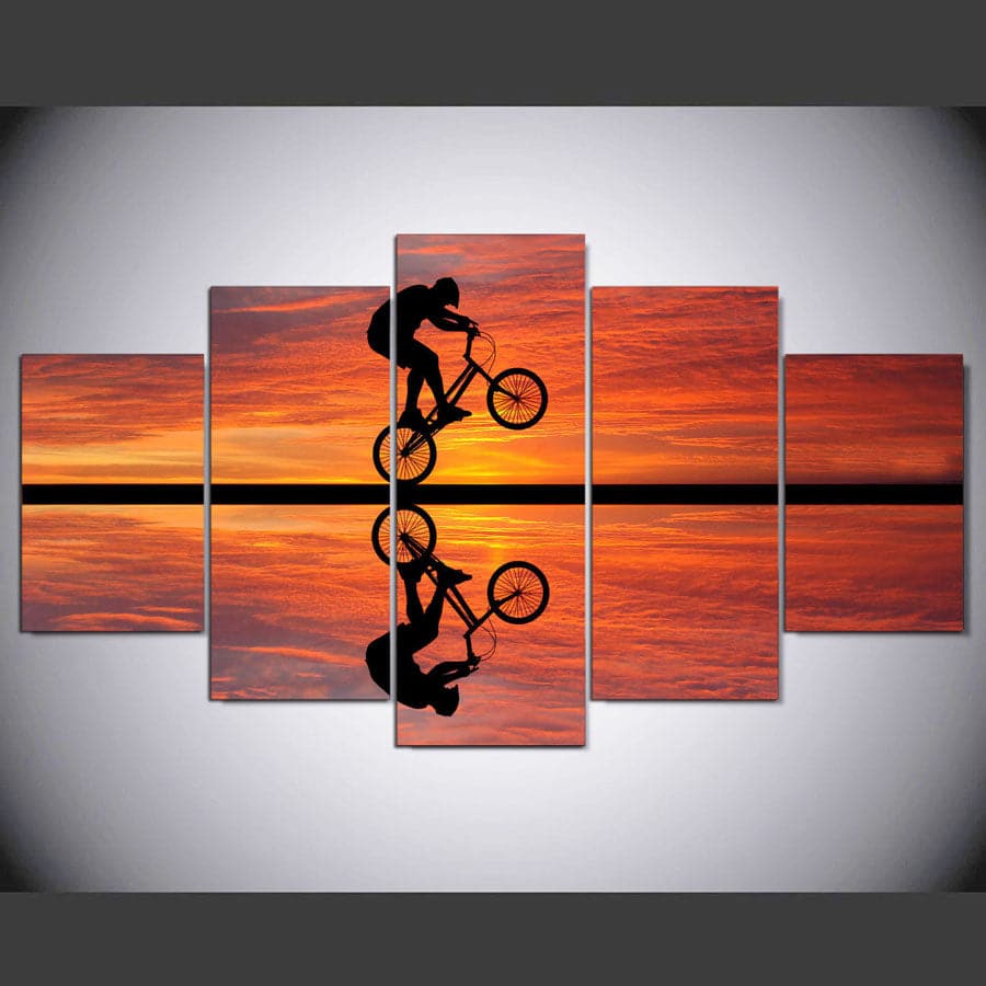 Framed 5 Panels - Fancy bicycle