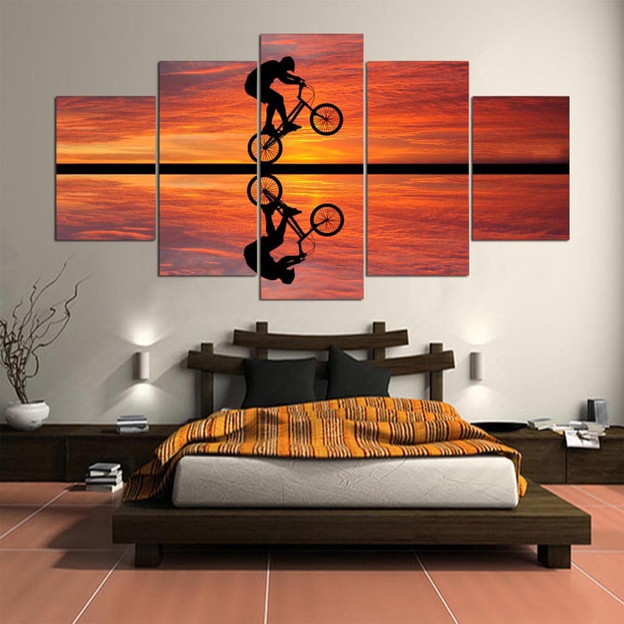 Framed 5 Panels - Fancy bicycle
