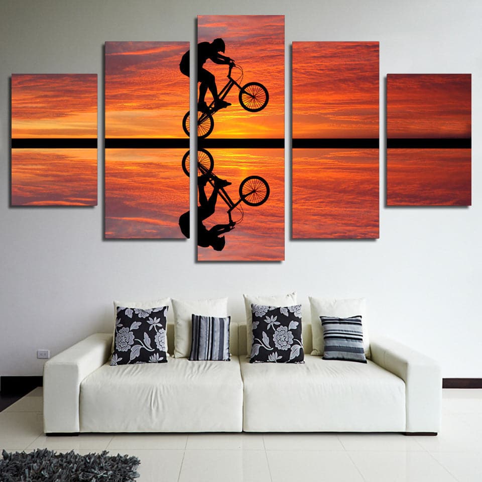 Framed 5 Panels - Fancy bicycle