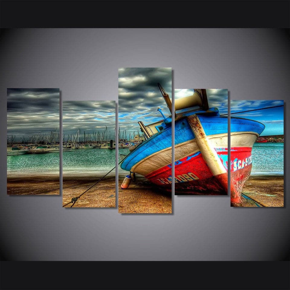 Framed 5 Panels - Seascape