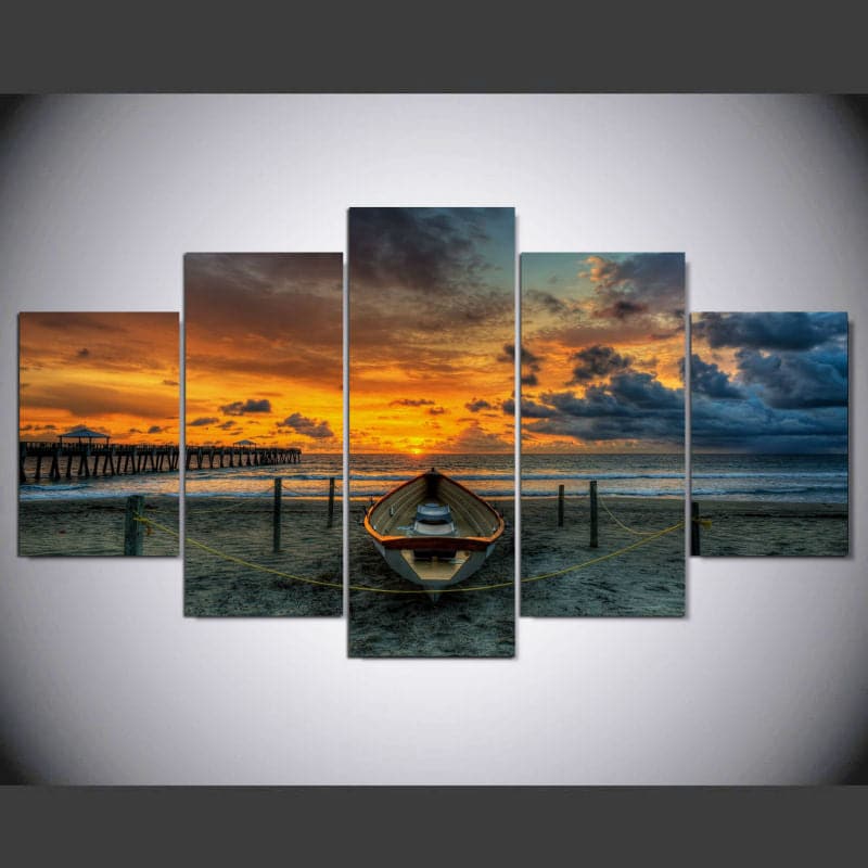 Framed 5 Panels - Seascape