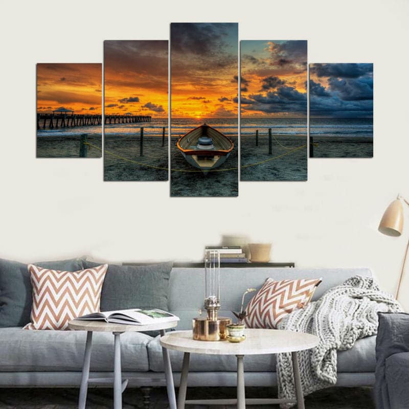 Framed 5 Panels - Seascape