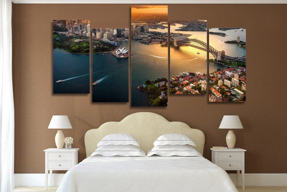 Framed 5 Panels - Sydney