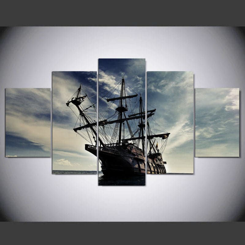 Framed 5 Panels - Sailboat