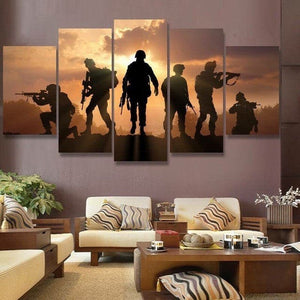 Framed 5 Panels - Soldier