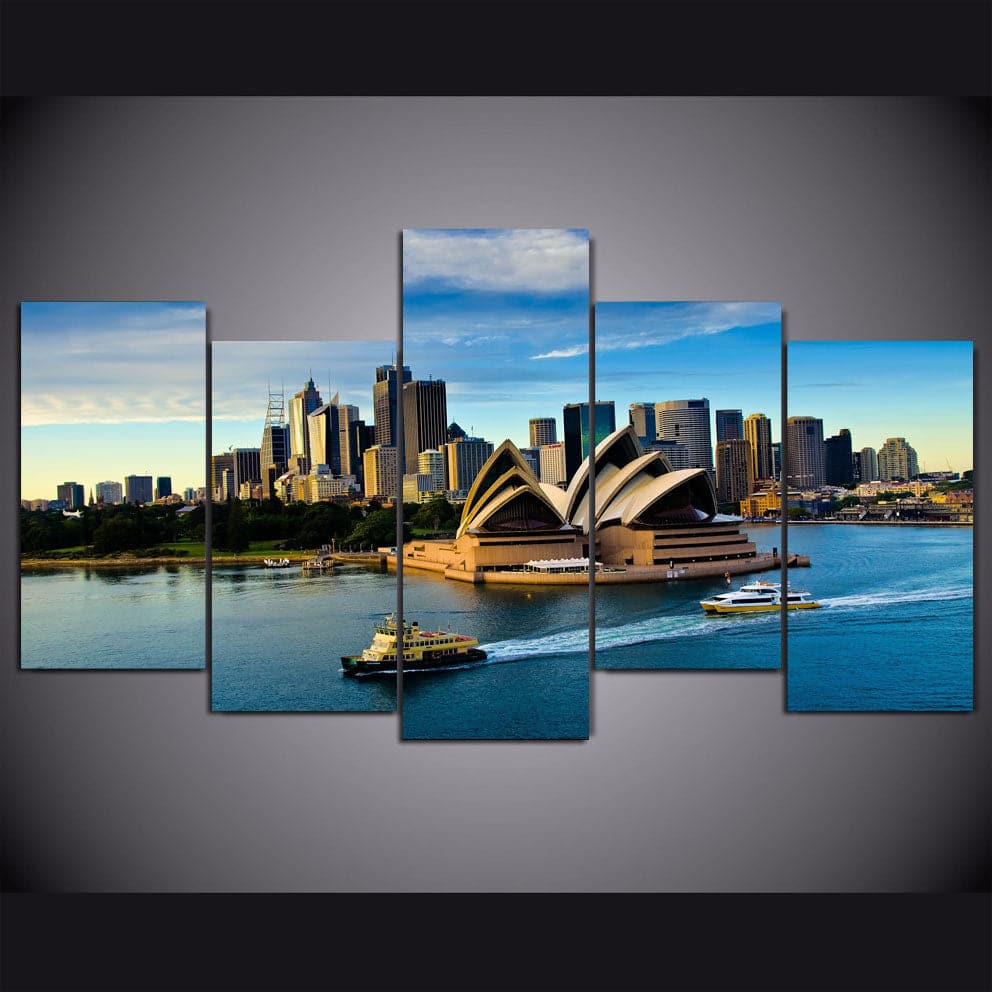 Framed 5 Panels - Sydney