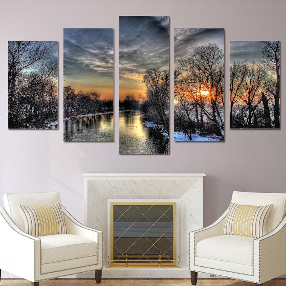 Framed 5 Panels - Landscape