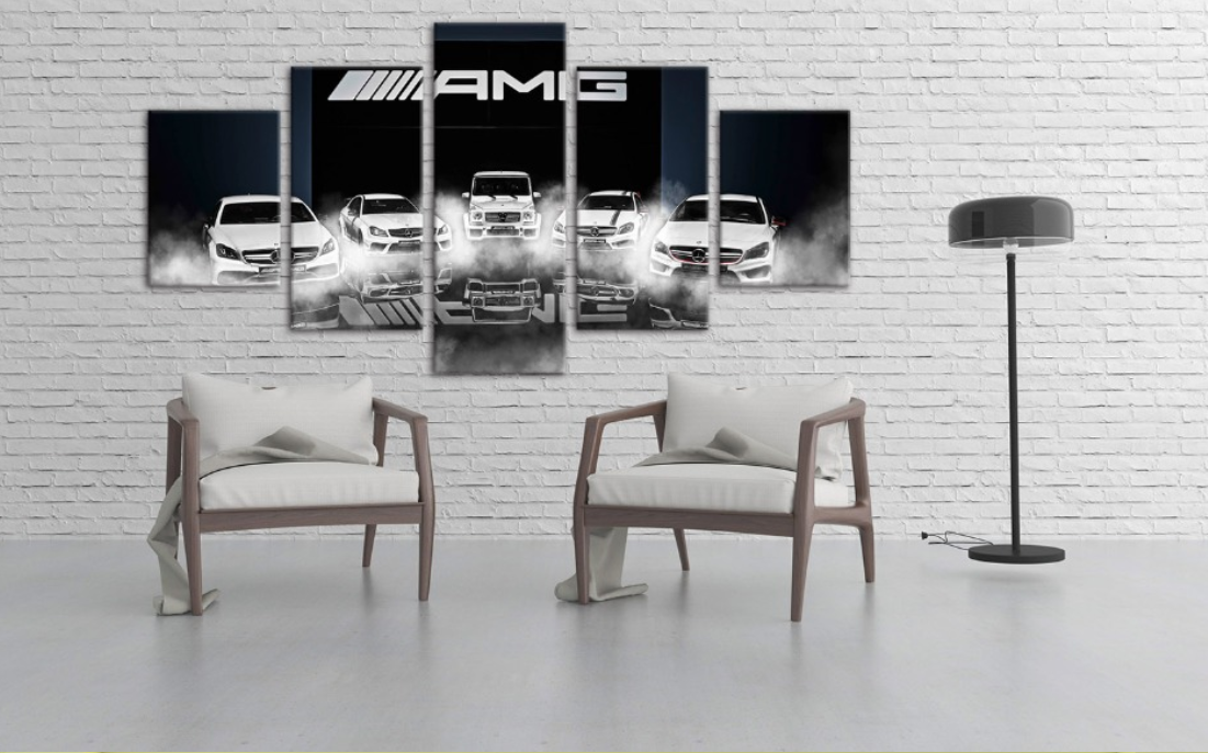 Framed 5 Panels - Mercedes - AMG