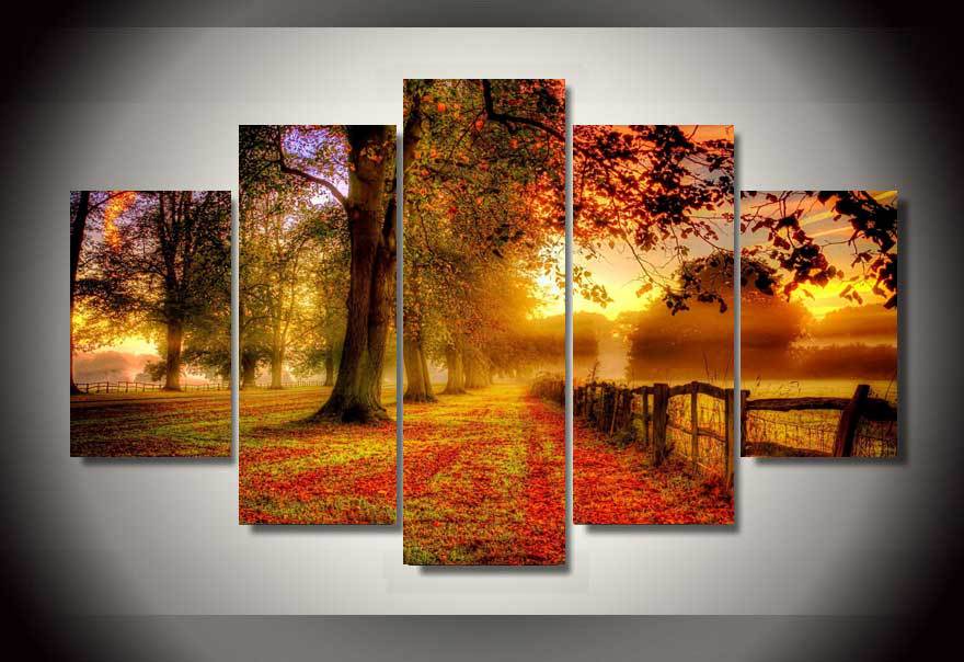 Framed 5 Panels - Landscape