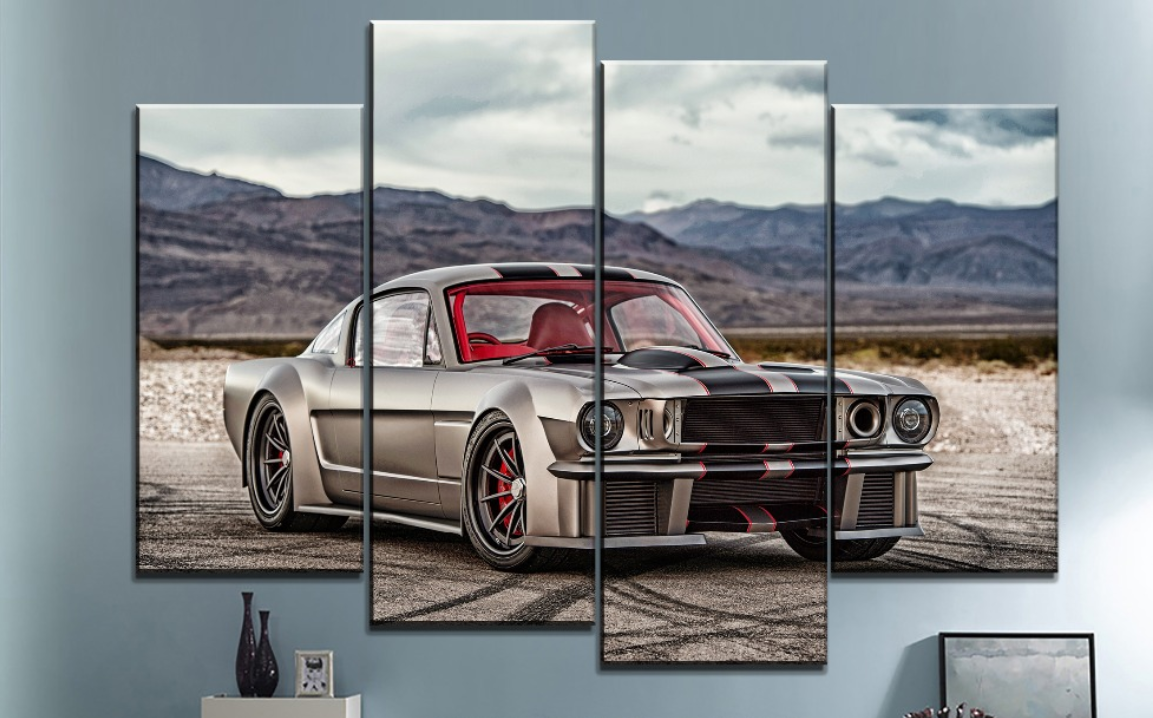 Framed 4 Panels - Ford Mustang
