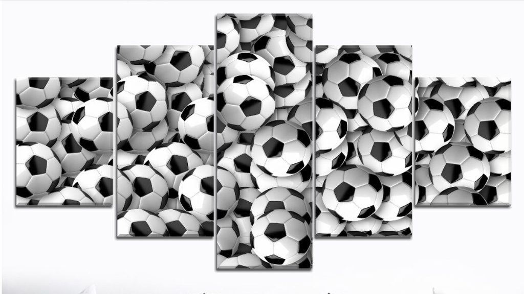 Pine Stretched  Framed 5 Panels - Football
