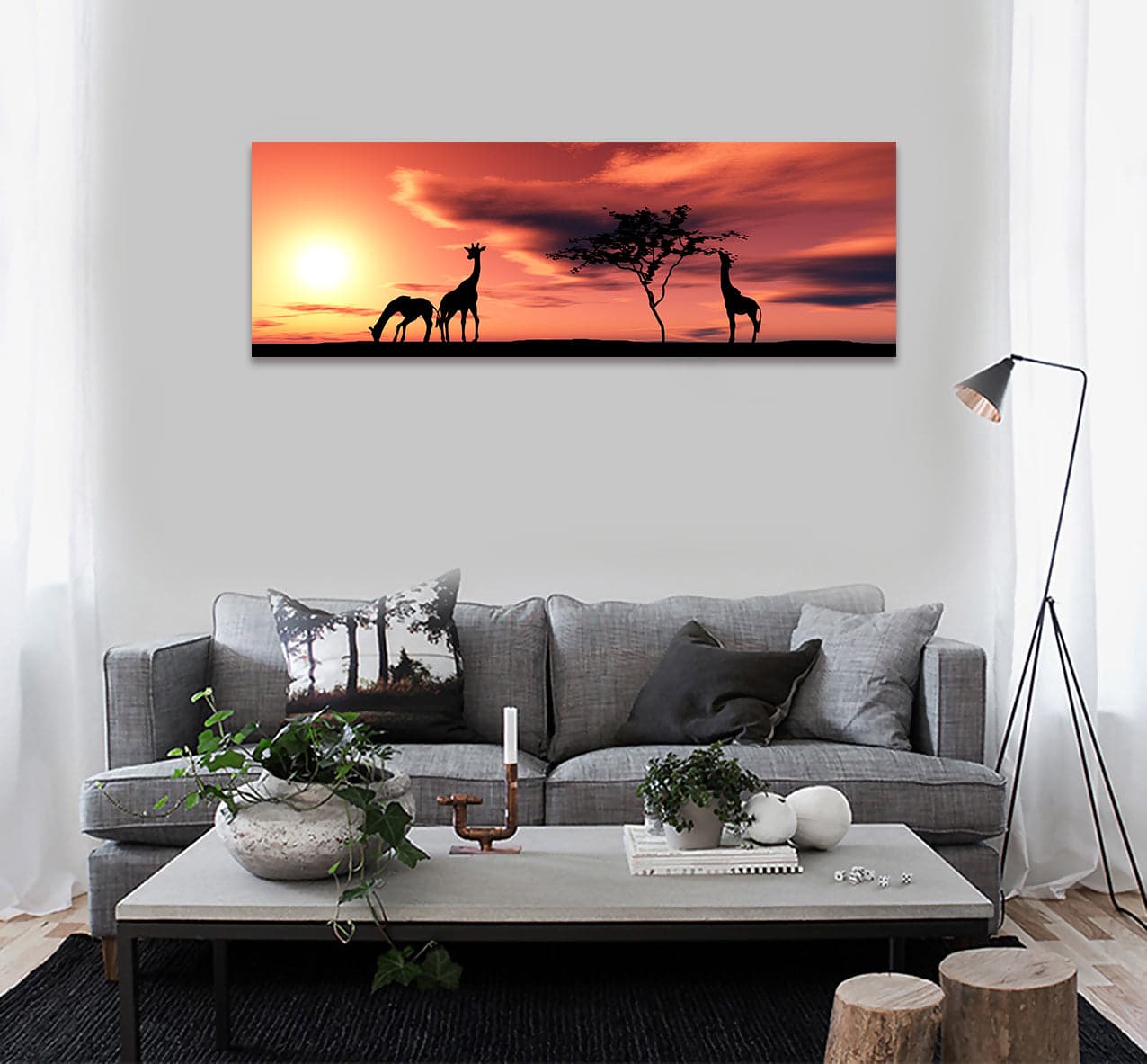Pine Stretched  Framed 1 Panel - Africa