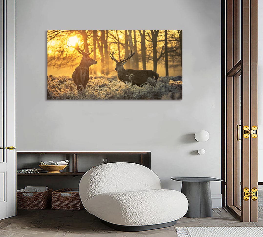 Pine Stretched  Framed 1 Panel - Red Deer