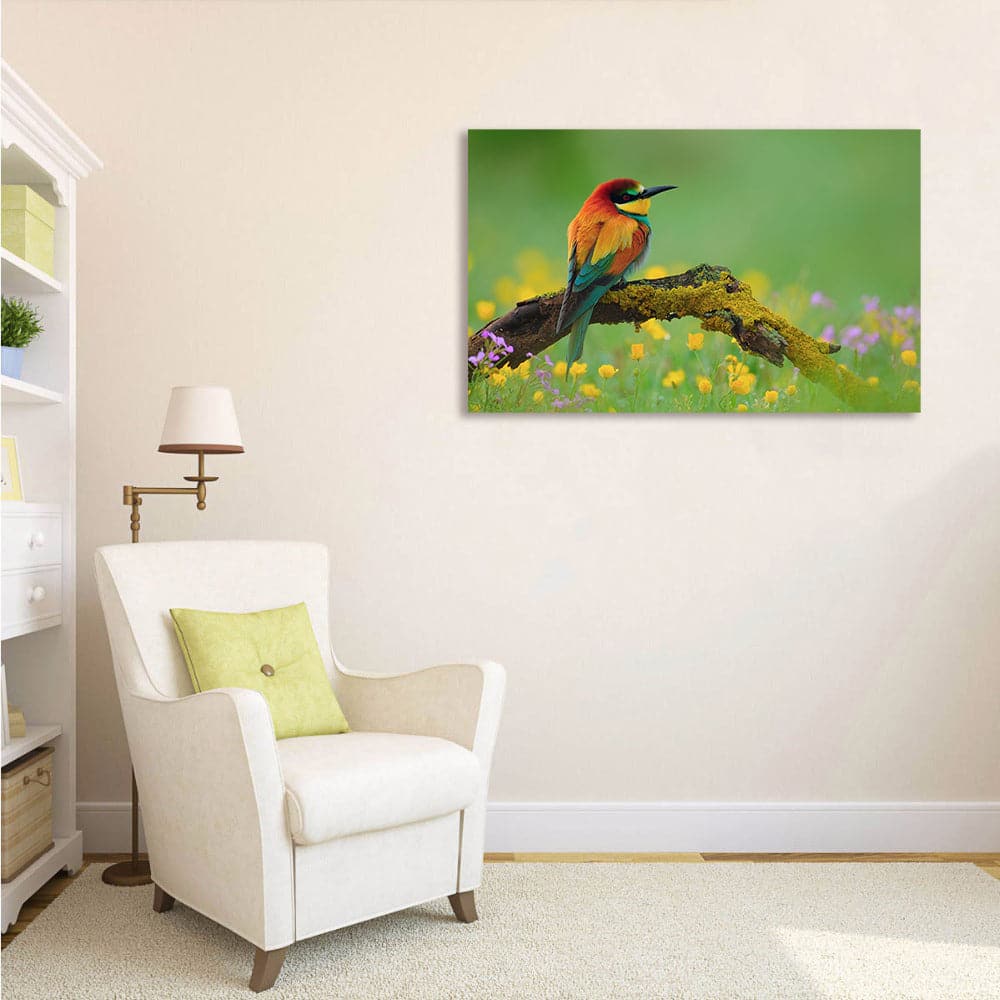 Pine Stretched  Framed 1 Panel - Bee Eater