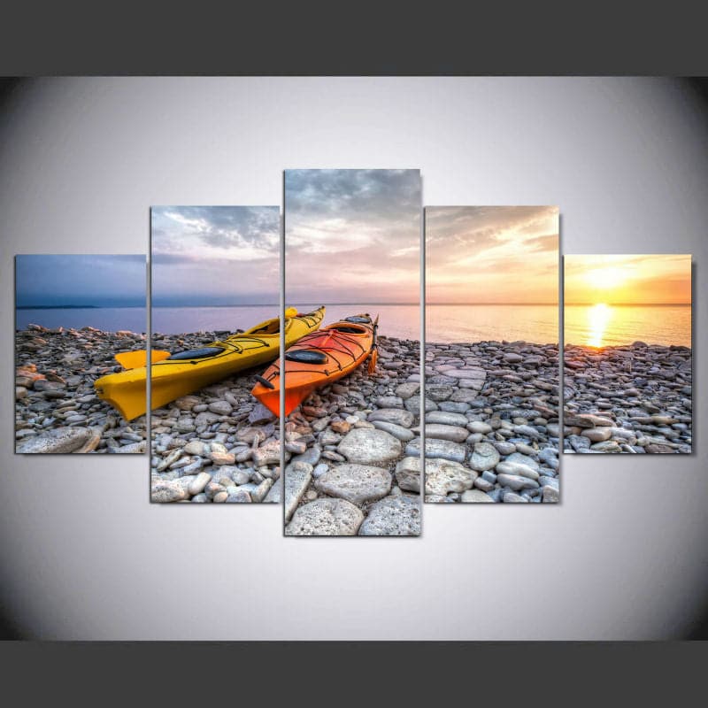 Framed 5 Panels - NZ Beach