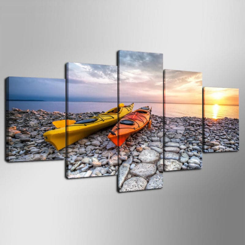 Framed 5 Panels - NZ Beach