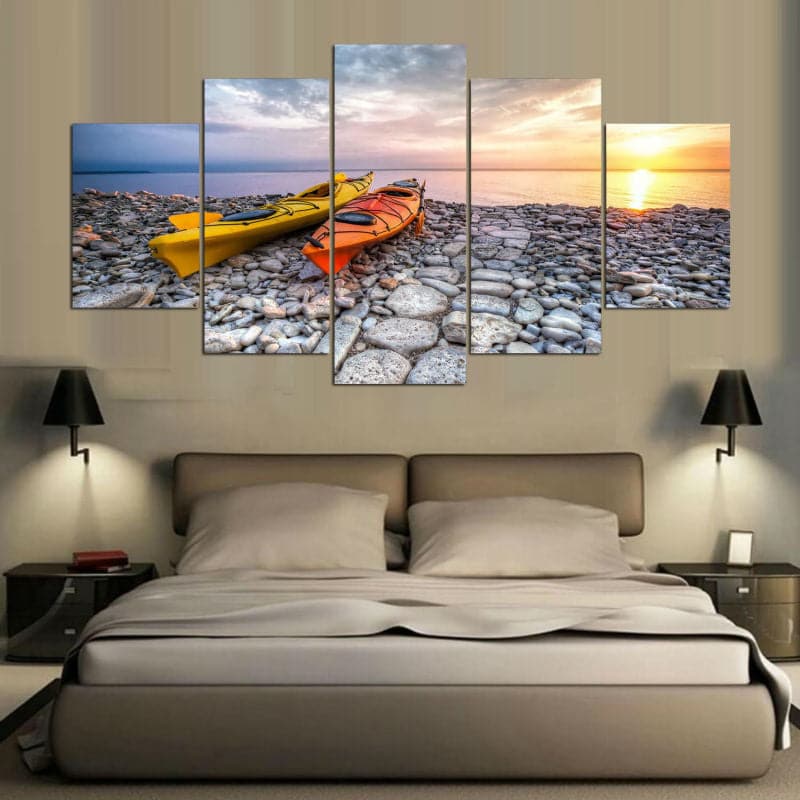 Framed 5 Panels - NZ Beach