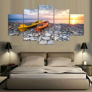 Framed 5 Panels - NZ Beach