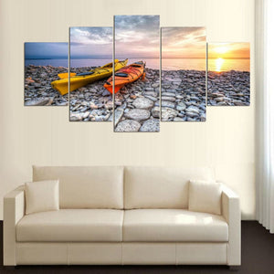 Framed 5 Panels - NZ Beach