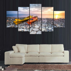 Framed 5 Panels - NZ Beach
