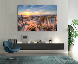 Framed 1 Panel - Outer Banks Beach at Sunrise from the Sand Dunes
