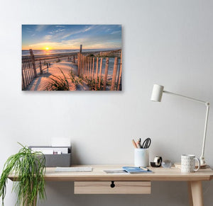 Framed 1 Panel - Outer Banks Beach at Sunrise from the Sand Dunes