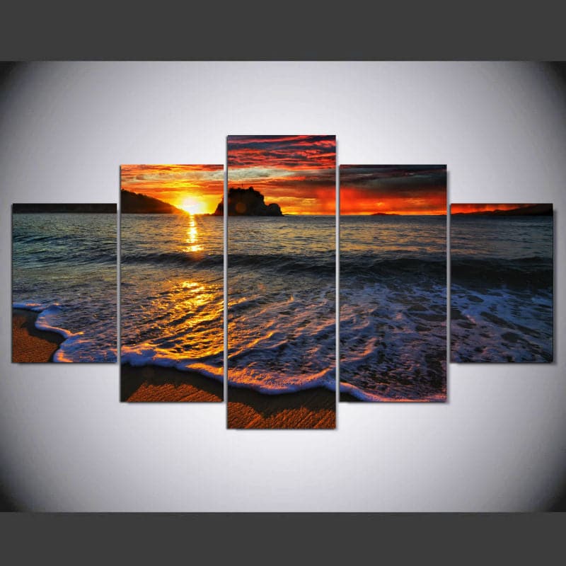 Framed 5 Panels - Seascape