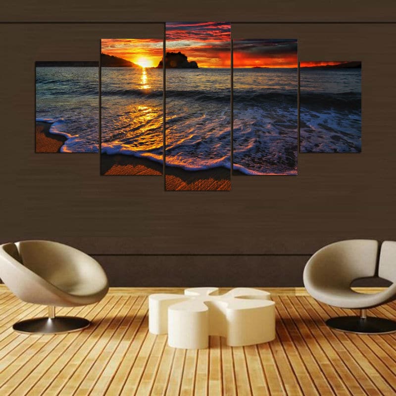 Framed 5 Panels - Seascape