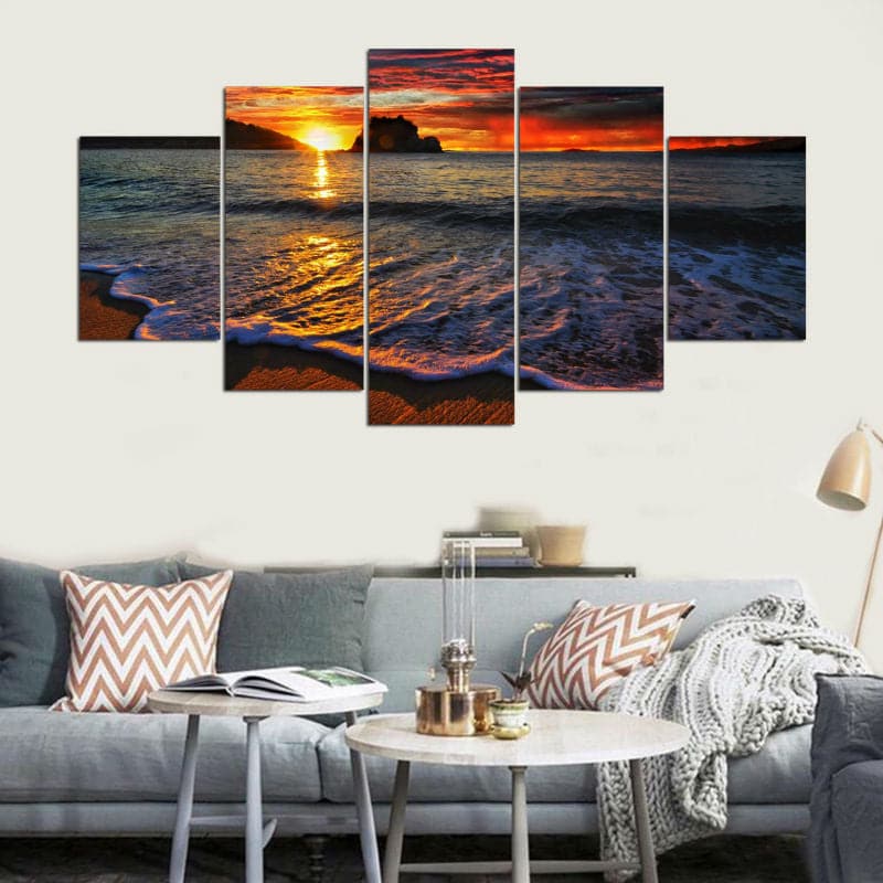 Framed 5 Panels - Seascape