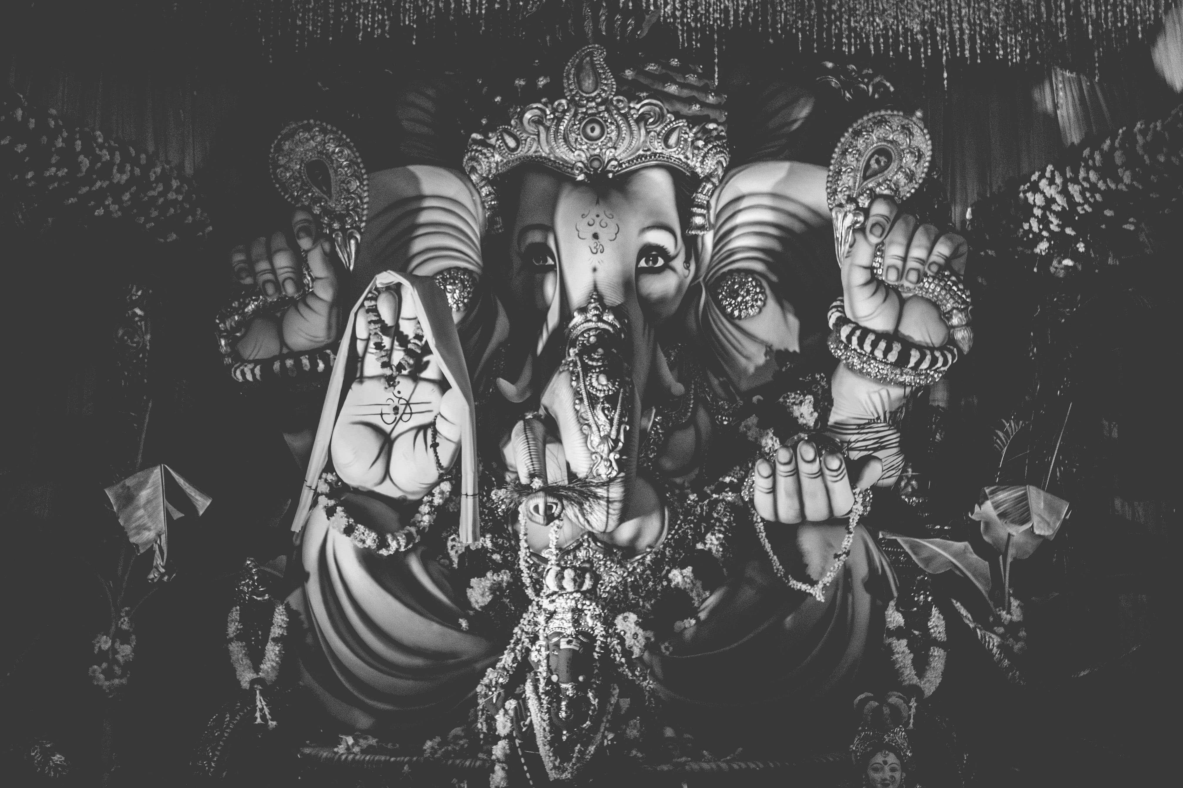 Pine Stretched  Framed 1 Panel - Ganesha