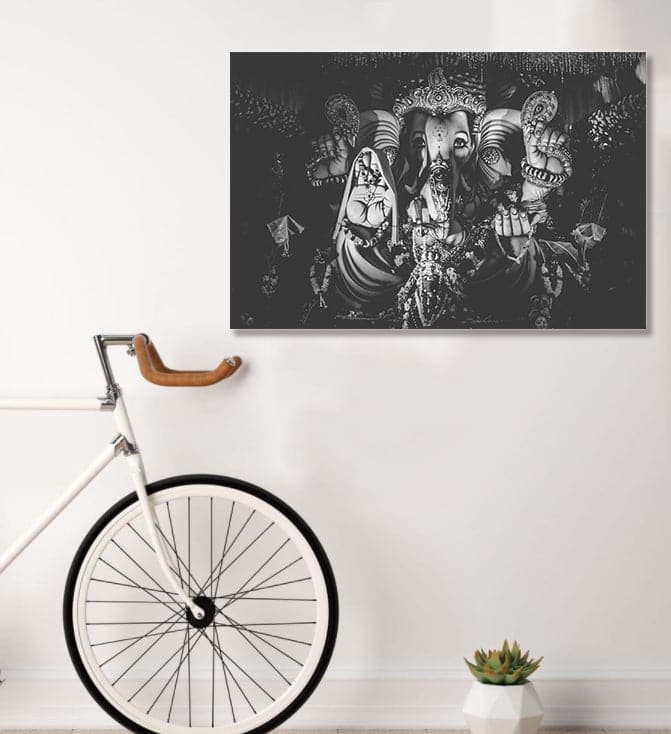 Pine Stretched  Framed 1 Panel - Ganesha
