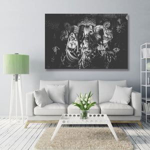 Pine Stretched  Framed 1 Panel - Ganesha